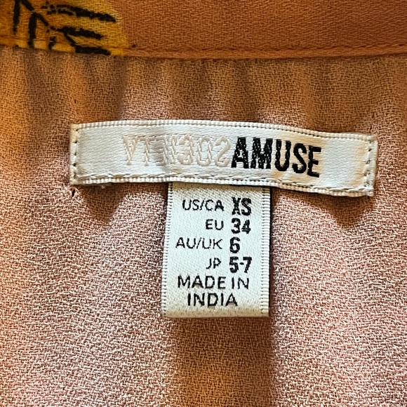 Amuse Society Floral Short Sleeve Button-Up Top - Picture 4 of 4